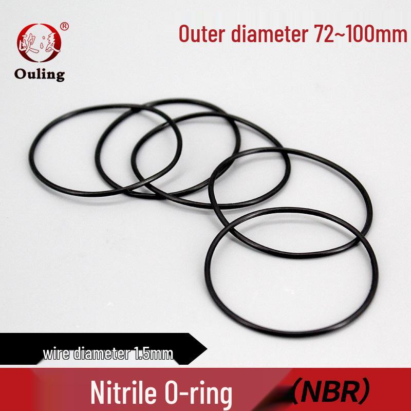 Oil-Resistant Waterproof Nitrile O-Ring Seals (72-100mm OD, 1.5mm Thick)