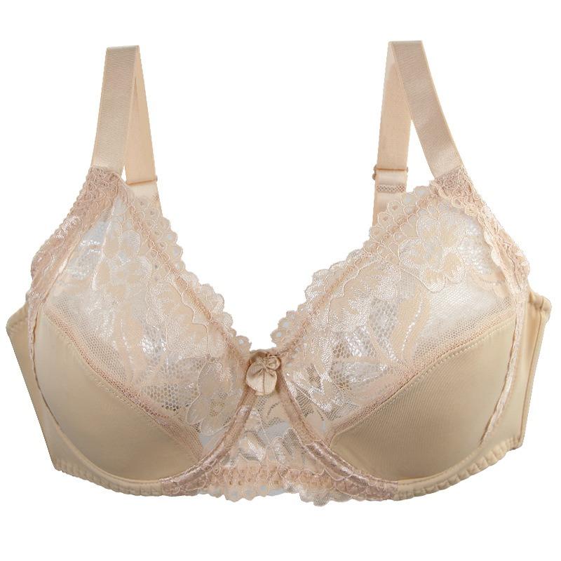Large Size Bra Lace Gathering Steel Ring Underwear Adjustment Type Large Chest Small Breast Bra Cover