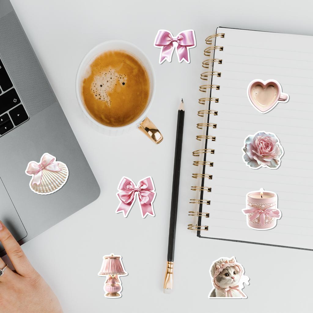 50 Розовых Стикеров Граффити в Стиле ИНД для Ноутбука, Ручного Блокнота, Чехла для Мобильного Телефона, Водонепроницаемые Декоративные Стикеры