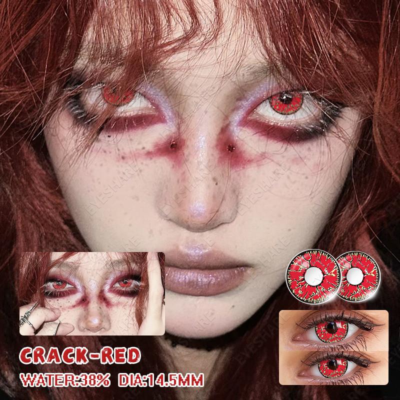 Eyeshare 1 Pair Red Vampire Cosplay Contact Lenses For Eyes Halloween Coser Eye Makeup Lenses Beauty Students