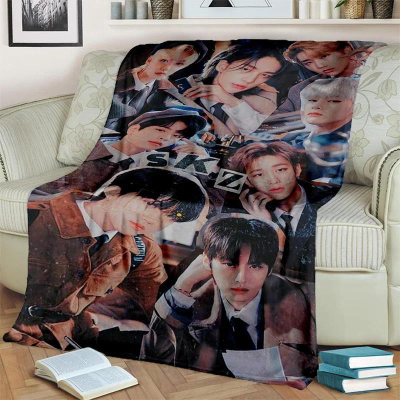 3D Kpop Stray Kids Корейское одеяло с певицей, мягкое одеяло для дома, спальни, кровати, дивана, пикника, путешествия, офиса, чехол для отдыха, детское одеяло