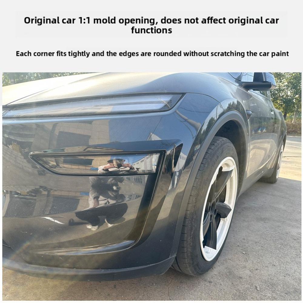 Front Bumper Fog Lamp Wind Knife Spoiler 1 Pair Car Fog Lamp Trim Cover Fog Light Eyebrow for Tesla Model Y Juniper 2025 2026