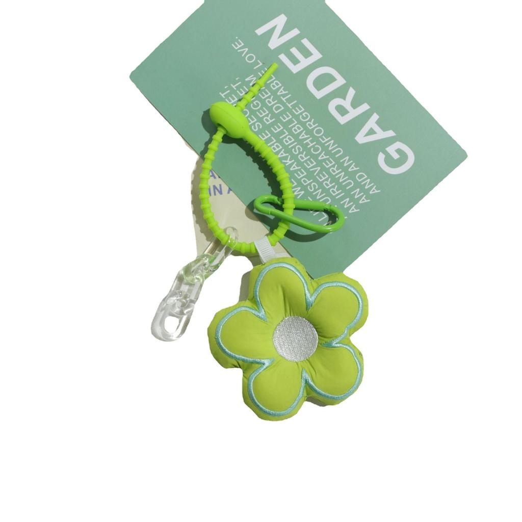 Брелок из ткани с цветочным принтом в натуральном стиле: Милый кулон-цветок в стиле колор-блок для женских ключей от машины или сумок