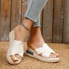 Wedge Heel Sandals Women's  Summer New Fashion Muffin Open-toe Fairy Style Outside Wear Thick-soled Shoes Women