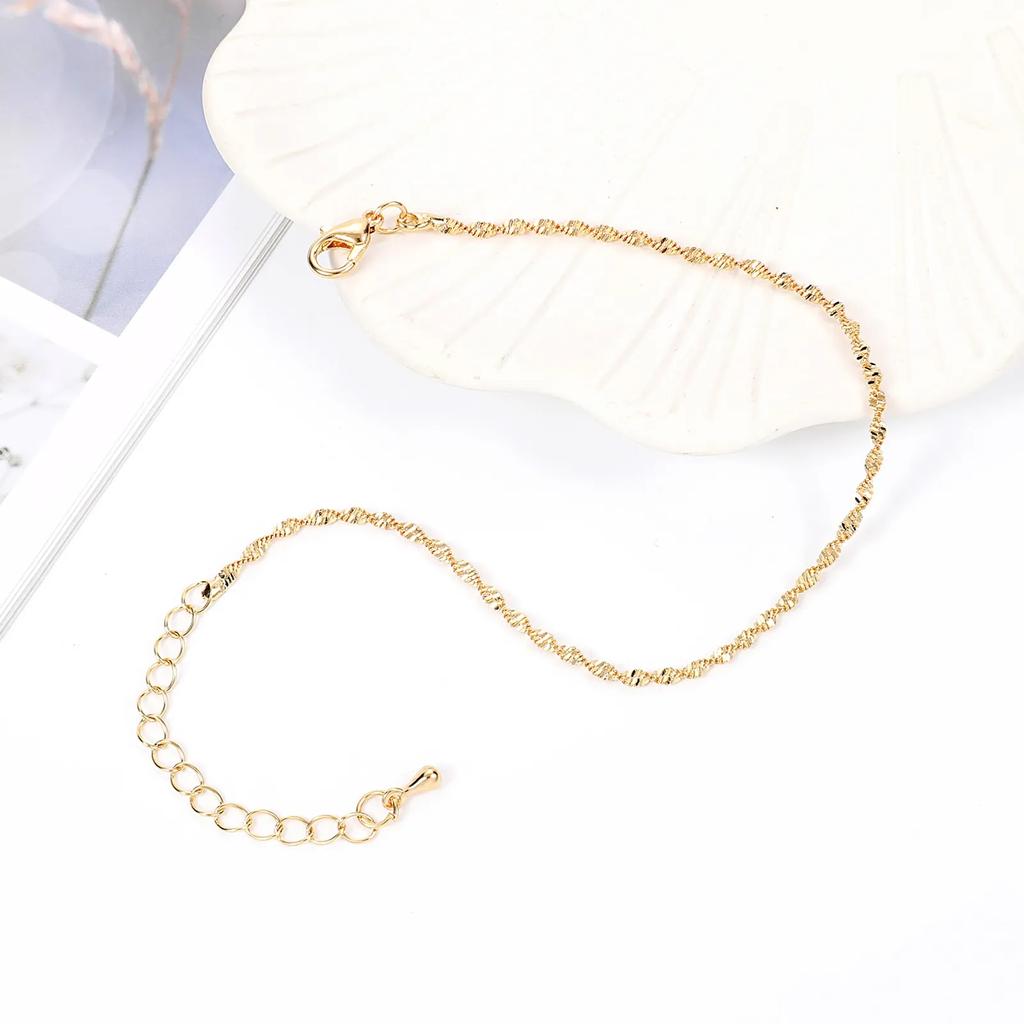 Очаровательные ювелирные изделия, золотые регулируемые ножные браслеты-цепочки для женщин