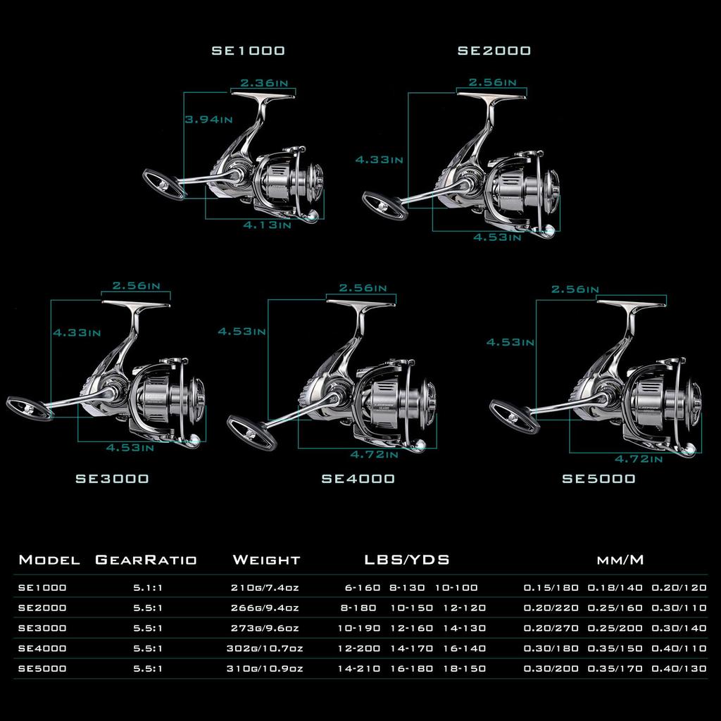 Spinning Bearing Fishing Reel Smooth and Powerful Spinning Reel for Saltwater Freshwater Reel,13+1