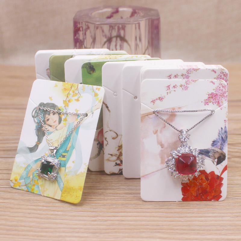 Zerong 50 шт. цветочных сережек и ожерелий, демонстрационные карточки, картонный набор ожерелий, кулон, упаковка, бирка, карточка 5x7 см