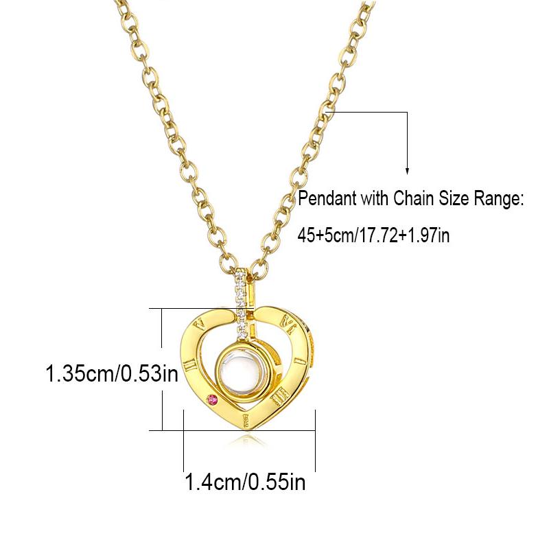 Valentines Day Gift Jewelry Personalization Customized Photo Projection Pendant Necklace
