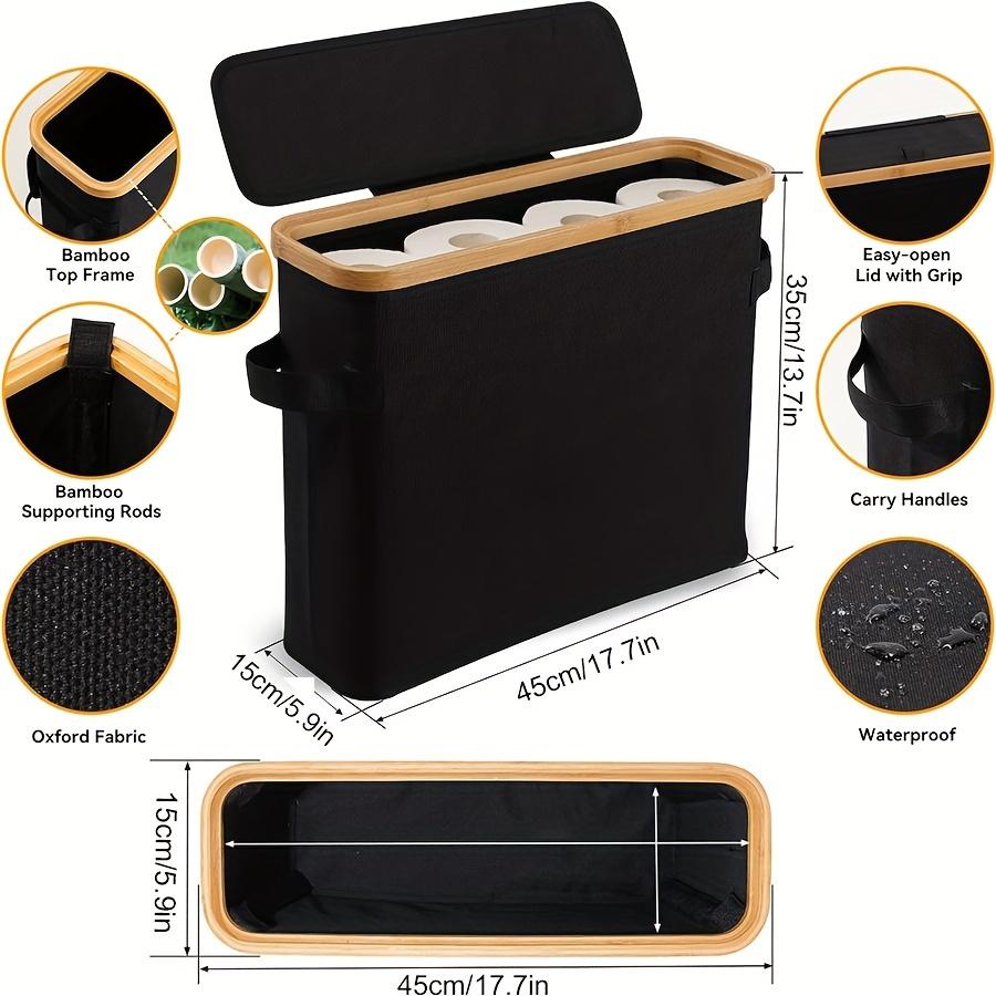 1 шт. Корзина для хранения туалетной бумаги с крышкой, органайзер для туалетной бумаги в ванной, бамбуковая стойка для хранения туалетной бумаги, отдельно стоящая подставка с ручкой