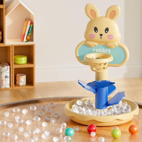 Детская игрушка-трек для запуска шариков 4/6 слоев, мультяшный кролик, башня с перекатывающимися шариками, координация рук и глаз, для малышей, мальчиков, девочек, игра с запуском шариков по мраморному треку