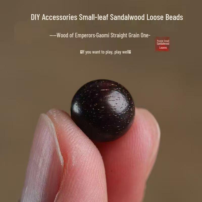 Indian Red Sandalwood Prayer Beads Bracelet - Handmade Small-Leaf Wooden Bead Accessories for DIY Wenwan.