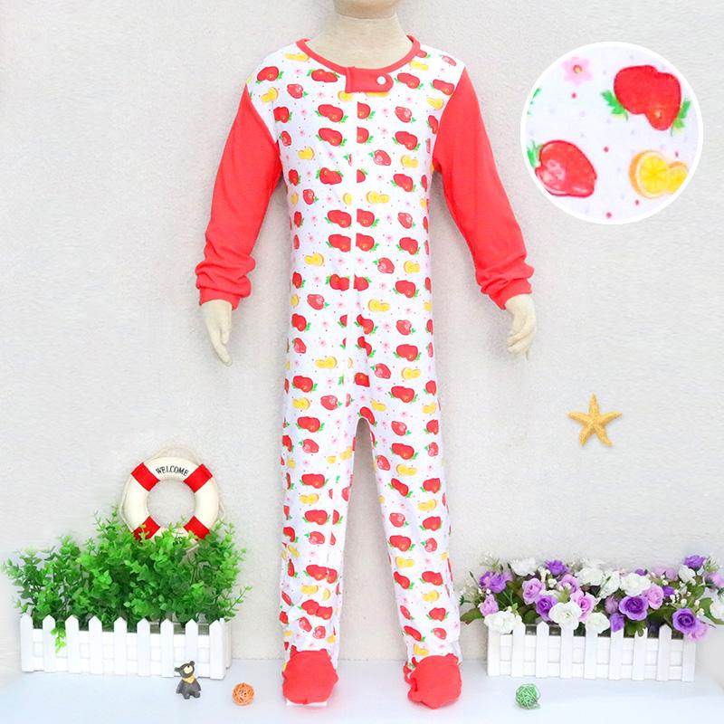 100% Хлопковые комбинезоны с длинным рукавом для мальчиков и девочек, возраст 2-7 лет, с застежкой-молнией и забавными узорами - Идеальная пижама