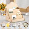 4 Layer Card Display Rack Wood Card Display Multi-layer Removable Card Organizer Rack Greeting Box Decorative Shelve Gift Holder
