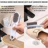 Double-Sided Shoe Brush Soft Bristled Cleaning Brush Silicone Brush Head Long Handle Brush Clothes Shoes Household Cleaner Tools