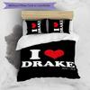 Drake 3pcs Bedding Set Duvet Cover Closure Includes 1 Duvet Cover & 2 Pillowcases for All Seasons Bedroom Home Dorm Decor