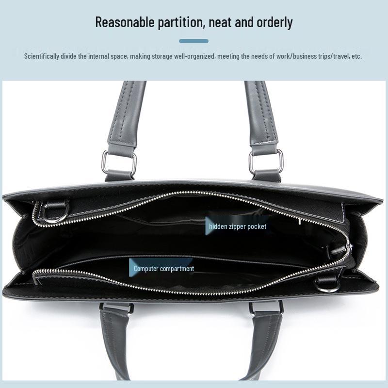 Men's Simple Solid Color Laptop Shoulder Bag & Business Backpack