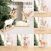 Christmas Tabletop Reindeer Ornament Wooden Silver Stand Holiday Home Decor