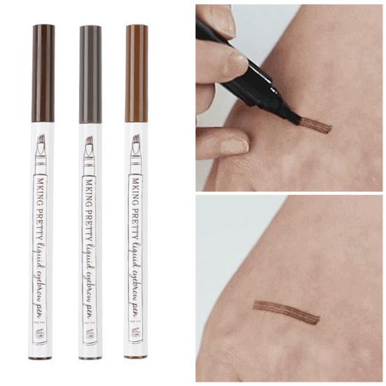 Yousheng 1,5 г Карандаш для бровей Трехмерный эффект Потостойкий Не выцветающий Четырехзубцовый Ультратонкий Микрогравировка Жидкий карандаш для бровей