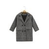 Осенне-зимнее детское пальто в клетку с узором «гусиная лапка» для девочек среднего и большого размера, теплое толстое пальто