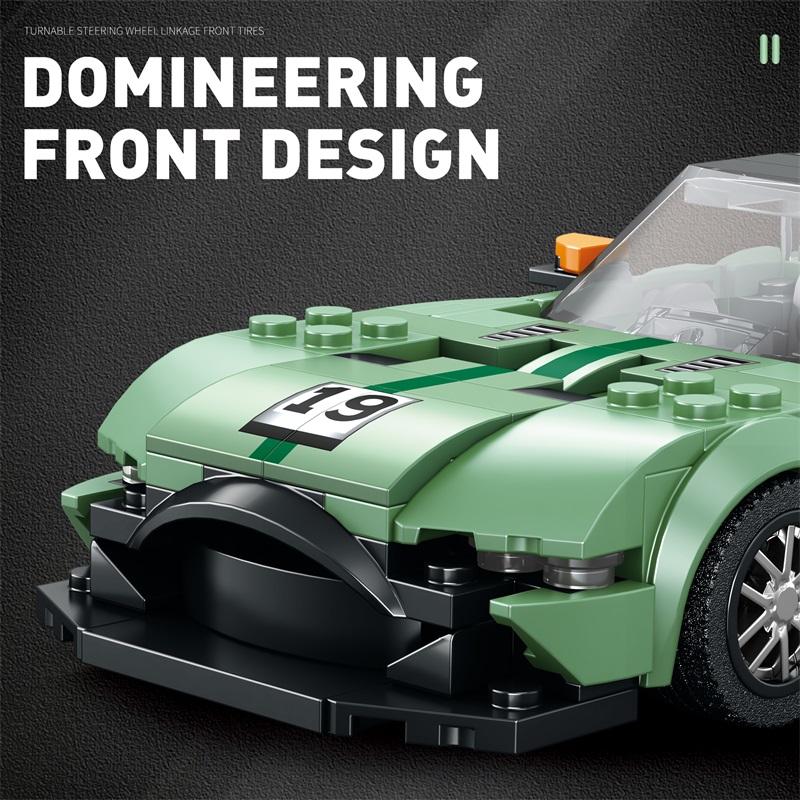 316 шт. Зеленый спортивный автомобиль Строительные блоки 1:Модель автомобиля масштаба 24, сборные кирпичики, игрушка, креативное украшение, детские праздничные подарки