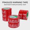 Высоковязкая Экспресс-логистика Клейкая упаковочная лента Предупреждающая лента 'Хрупкое' Запечатывание коробок