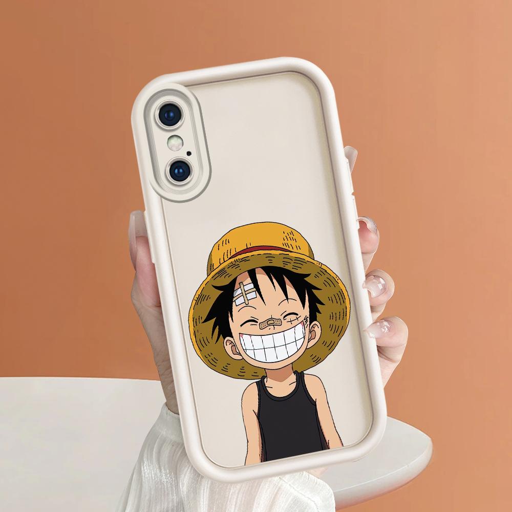 Квадратный чехол для телефона с милым аниме Луффи из мультфильма для Realme OPPO Reno VIVO Infinix Tecno Oneplus, полное покрытие камеры, противоударный защитный резиновый чехол