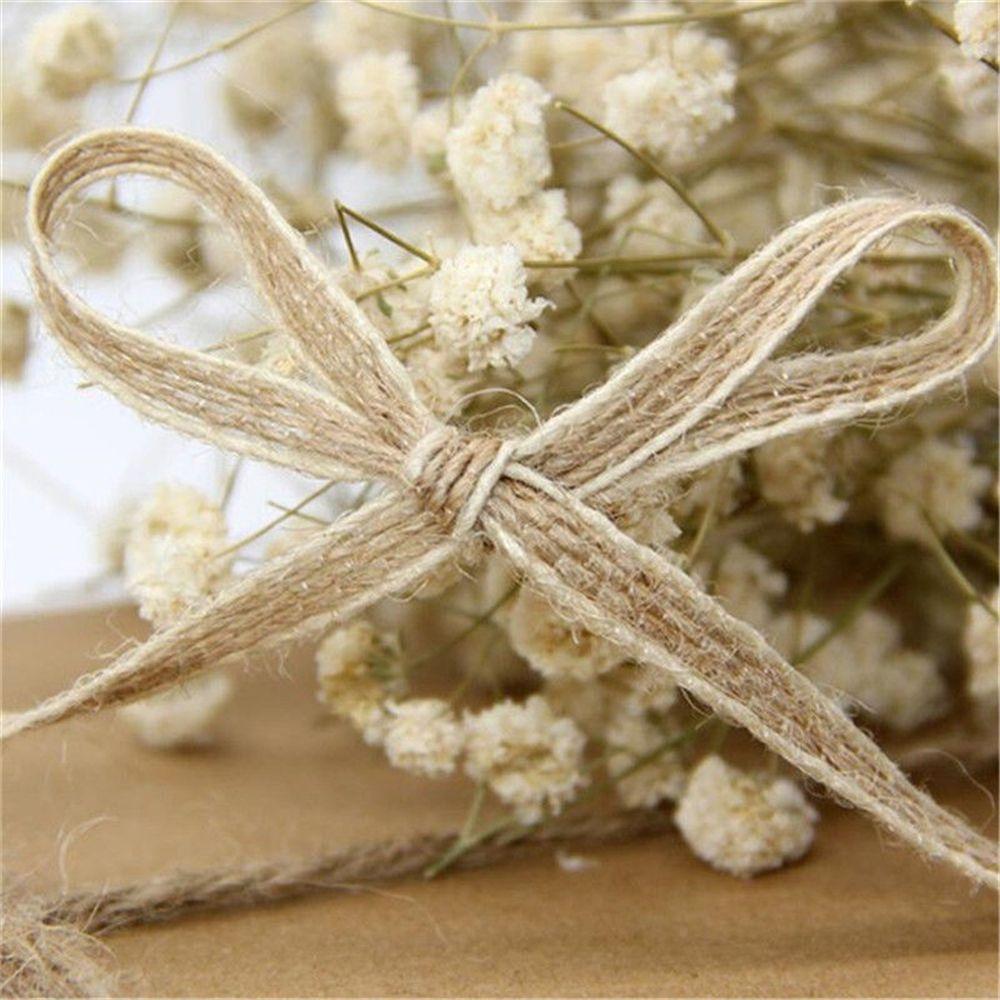 0.5mm Wedding Decor Lace Rustic Ornament Jute Burlap Rolls Trims Tape Hessian Ribbon Fish Silk Rope
