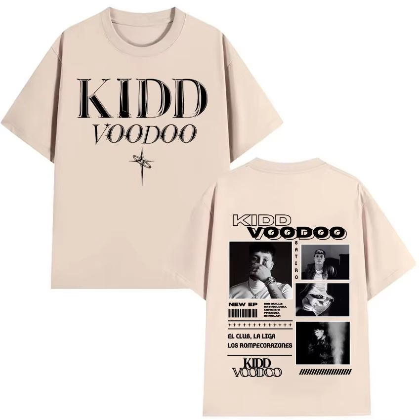 Rapper Kidd Voodoo Satiro Tour Harajuku Graphics 2026 Spring summer Tshirt Men Short Sleeve pure Cotton Casual Tops