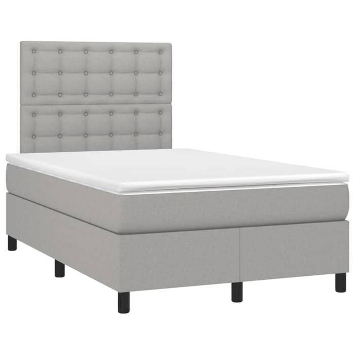 Maison Exclusive - Sommier à lattes de lit matelas LED gris clair 120x190 cm tissu