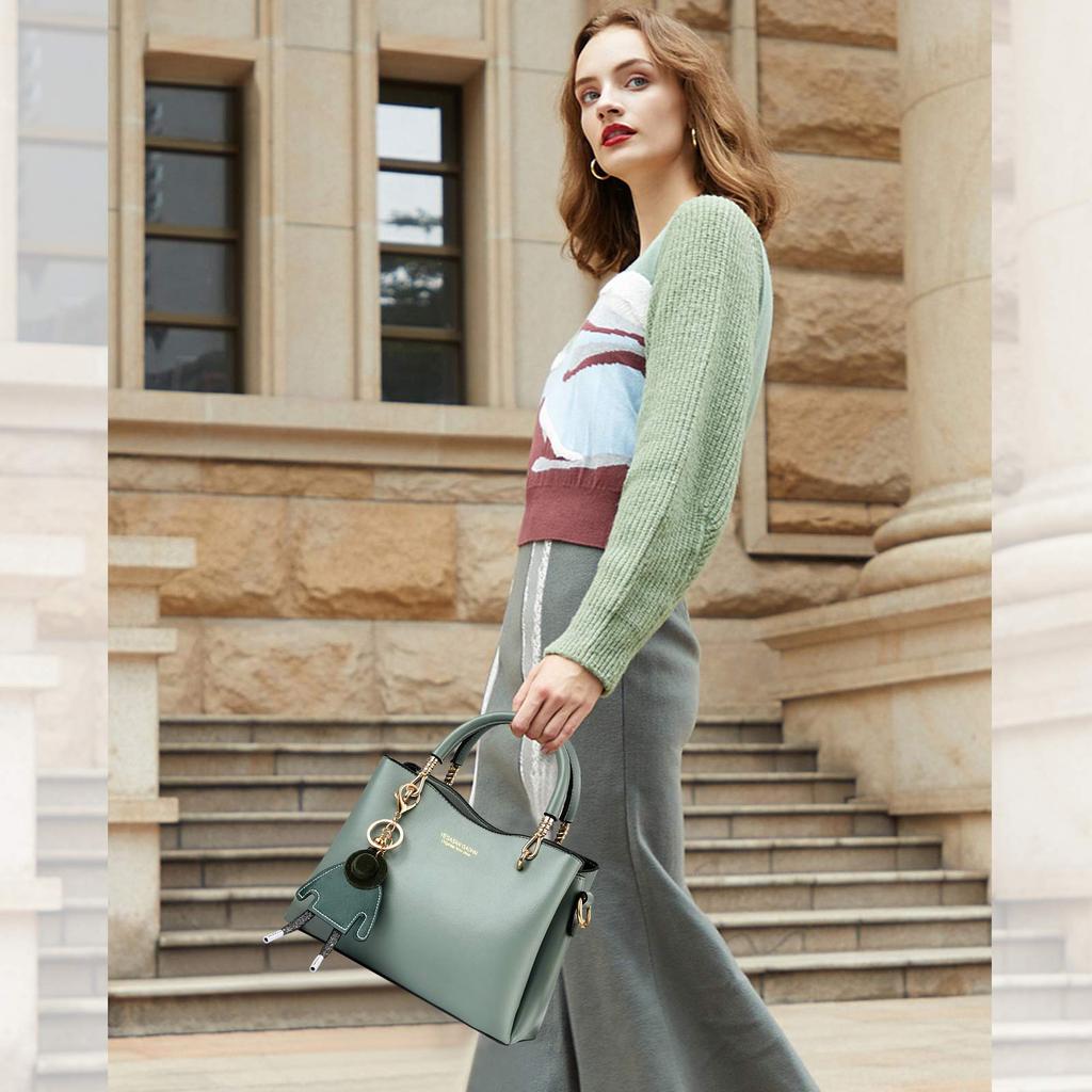 NICOLE DORIS Популярная сумка через плечо для милой通勤者 Стильный кошелек Повседневный выход Зеленый и Женская сумка, Сумка, 3-Way Женская, Сумка, Аксессуар,