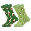 2 Pairs of Avocado Mid-calf Socks for Couples, Spring and Autumn Style