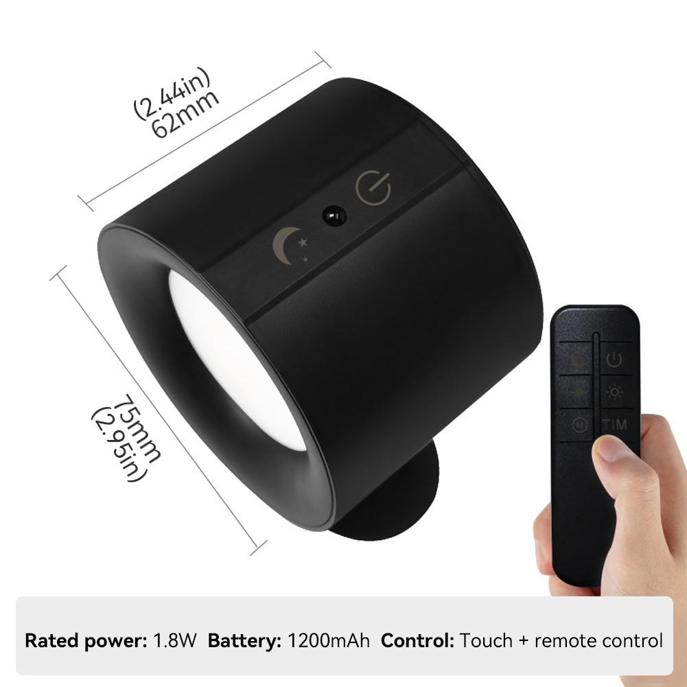 Светодиодный настенный светильник, перезаряжаемый, сенсорный, с двойной головкой, вращающийся на 360°, беспроводной пульт дистанционного управления, светодиодный прожектор для освещения спальни