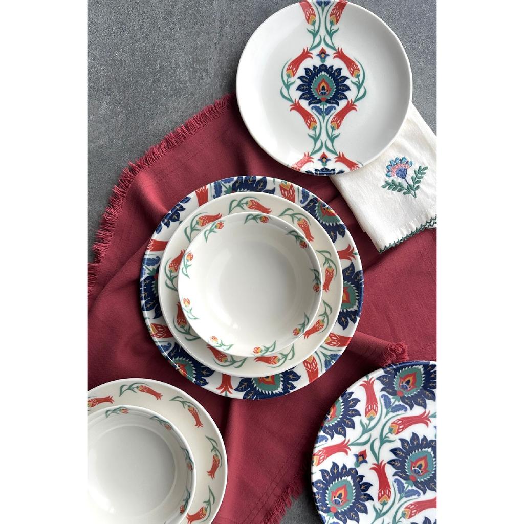 Verona Premium Porcelain Dinner Set 24 Pieces For 6 Persons Green Flower Pattern