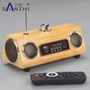 Портативный двойной бамбуковый динамик Bluetooth с дистанционным управлением, мобильный телефон, беспроводная карта U-диск, сабвуфер, уличное FM-радио