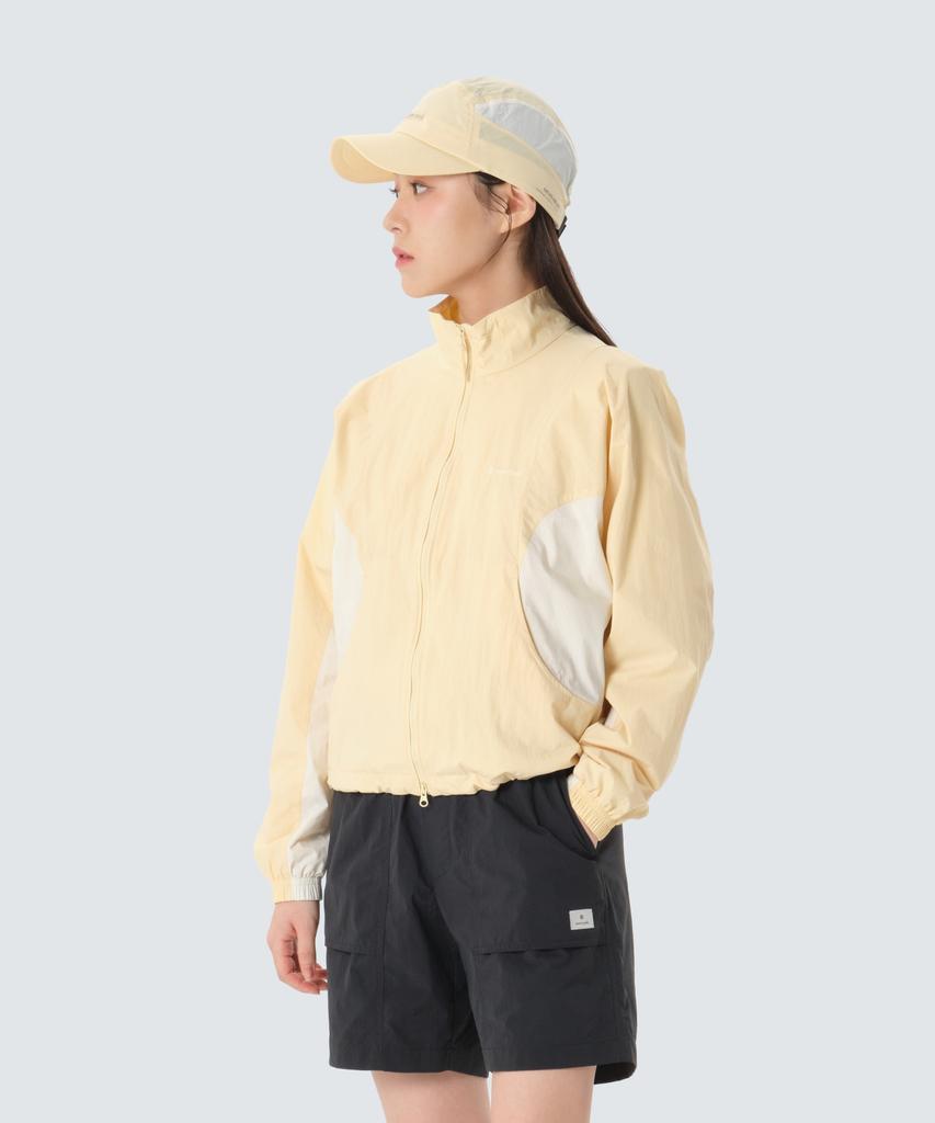 Snowpeak Apparel Легкая ветровка с цветовыми блоками из таслана, женская, с воротником-стойкой (S26Swlwb59) Светло-желтого