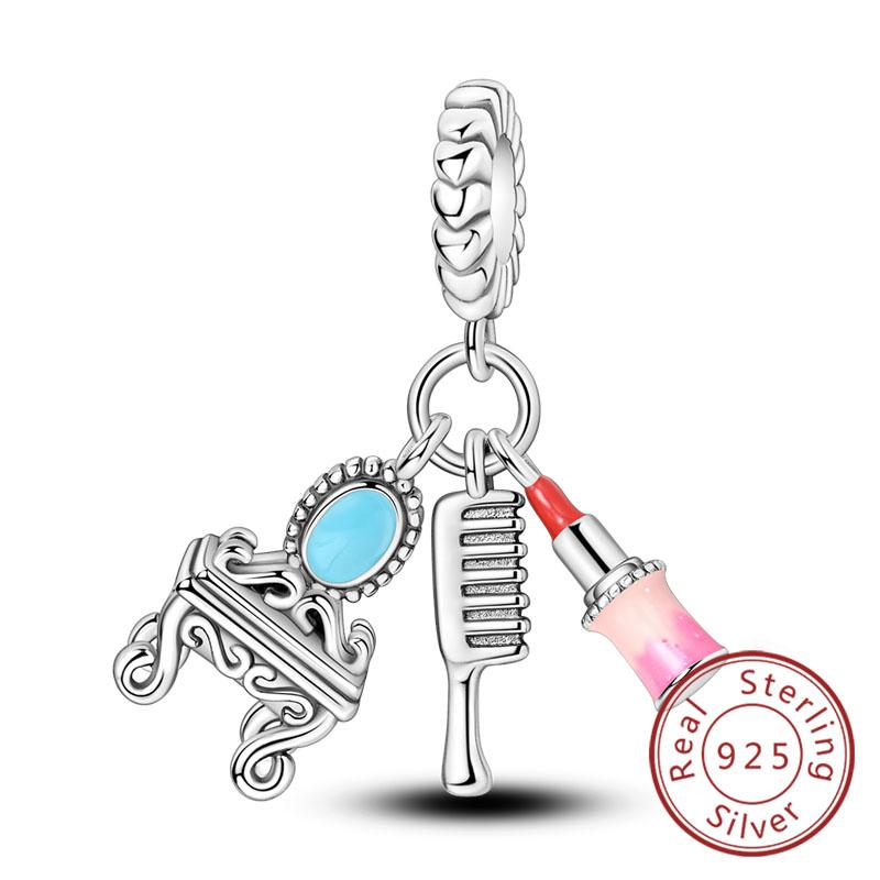 Подходят оригинальные медные шармы-бусины, бант, флакон духов, розовые шармы для женщин, изящные украшения DIY, подарки на день рождения