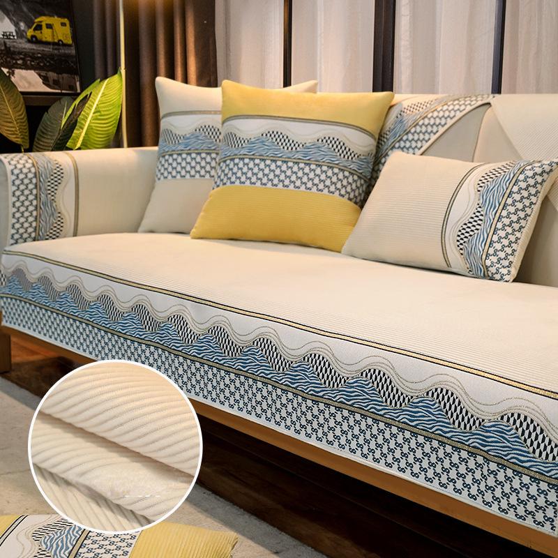 Модная подушка для дивана, всесезонная простая современная подушка, противоскользящая подушка, кожаный чехол для дивана, полное покрытие, тканевое полотенце