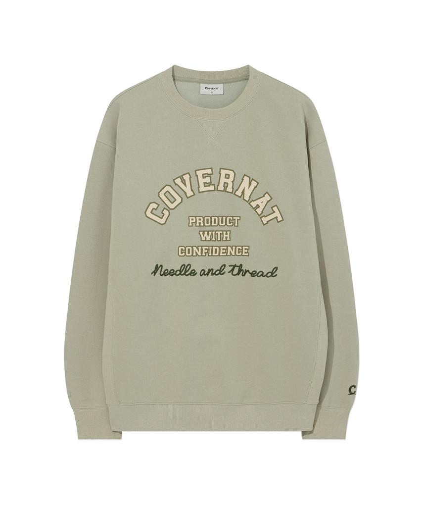 COVERNAT Classic Arch Logo Sweatshirt Light Khaki