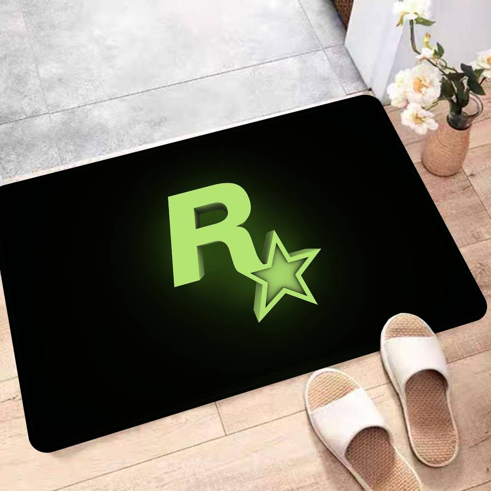 Коврик для пола Rockstar Games Буква R Нескользящий коврик для прачечной Декор для прачечной Балкон Детская Гостиная Бытовые ковры