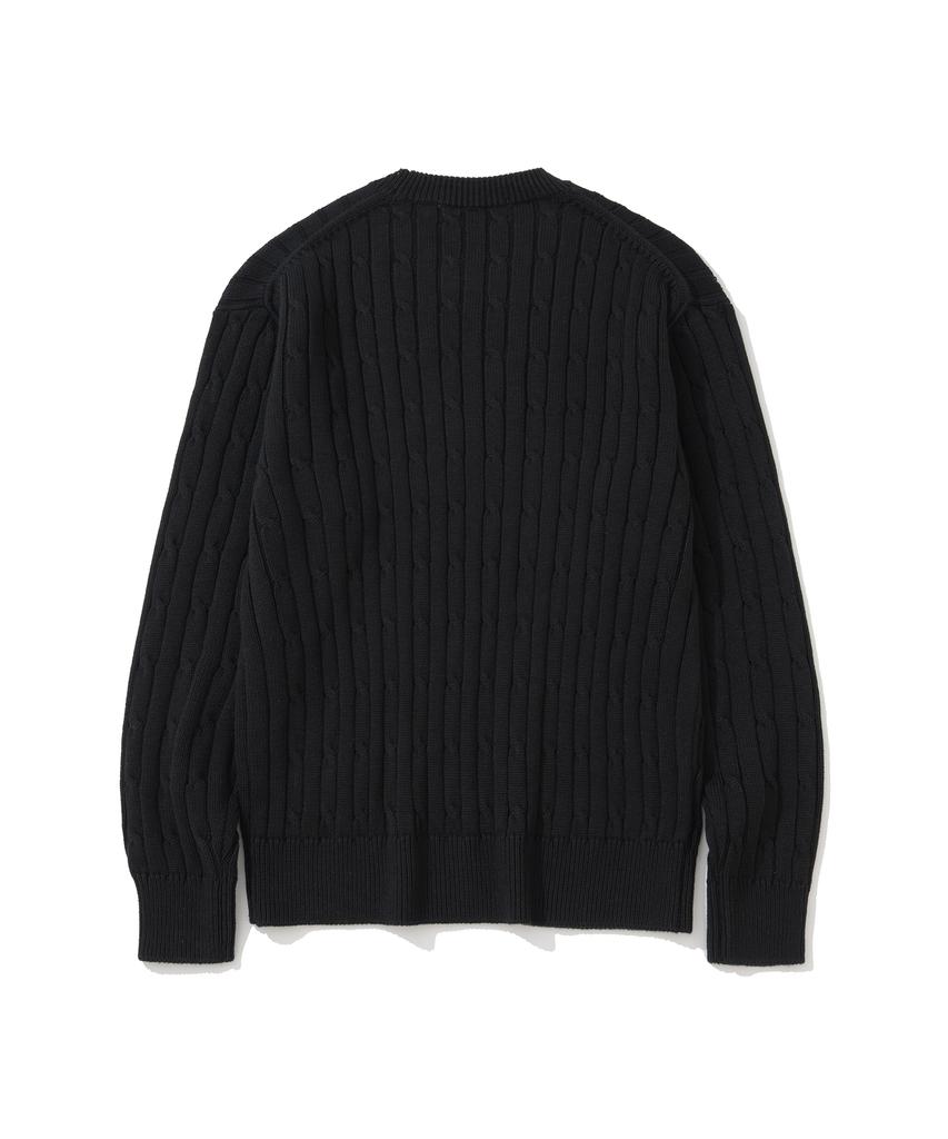 KNITTED [Nitied X Fashion Planet] Cable Round Knit Black