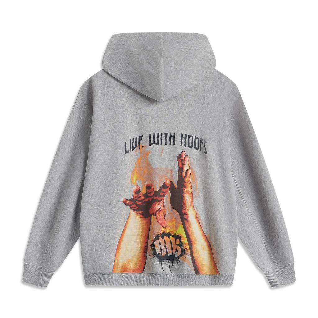 Li Ning Серия Anti-Five Повседневный Удобный Универсальный Худи Пуловер Толстовка Мужская толстовка Серый AWDUA21-3