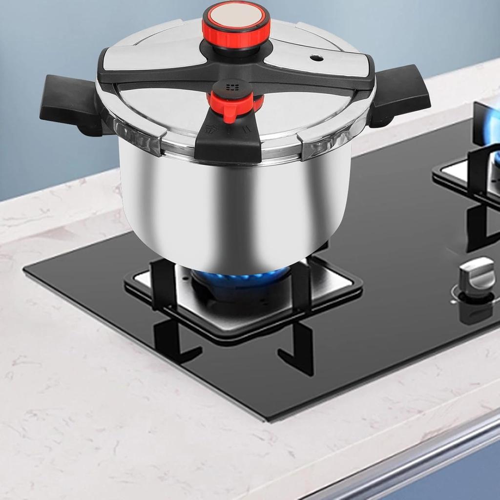 Pressure Cooker,6L Kitchen Pressure Cooker,Suitable for Induction and Stove-top,304 Stainless Steel Cookware with Easy Opening Closing Lid