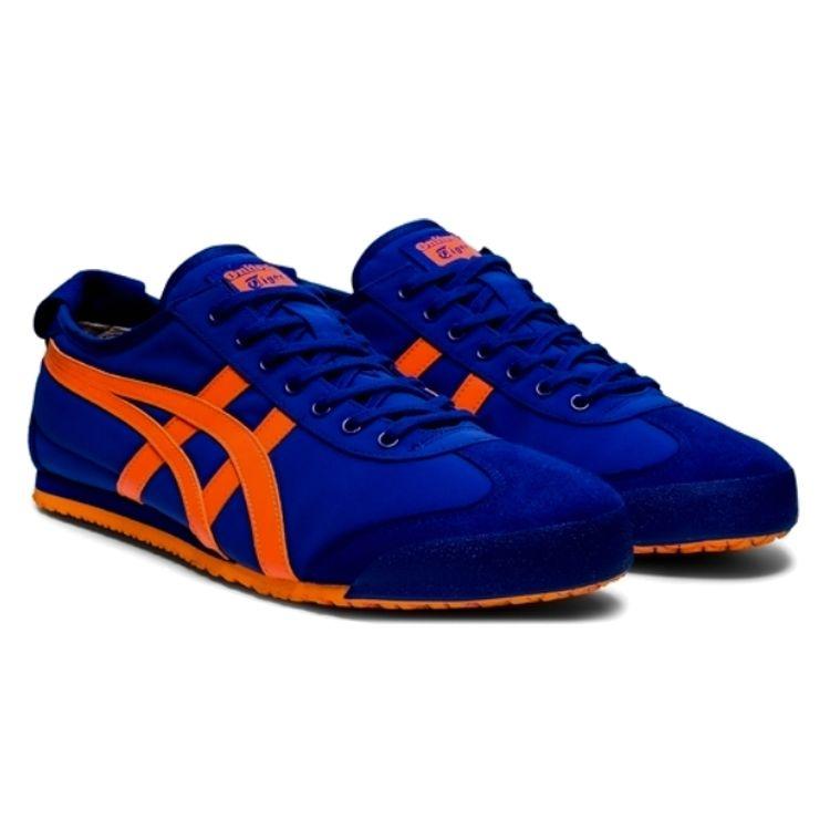 ONITSUKA TIGER Mexico 66 Fabric Synthetic Leather Retro Versatile Non-Slip Low-Top Lifestyle Casual Shoes Unisex Sneaker Blue Orange 1183B497-401
