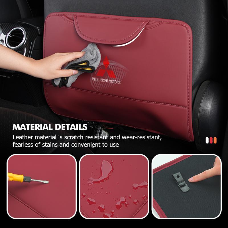 cxdjmy1 Car Anti Kick Pad Seat Back Storage Bag Organizer Auto Styling Interior Accessories For Mitsubishi Outlander Lancer Eclipse