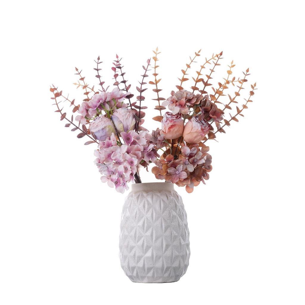 Cherry Rose Hydrangea Handheld Album: Artificial Floral Arrangement for Weddings and Decorations