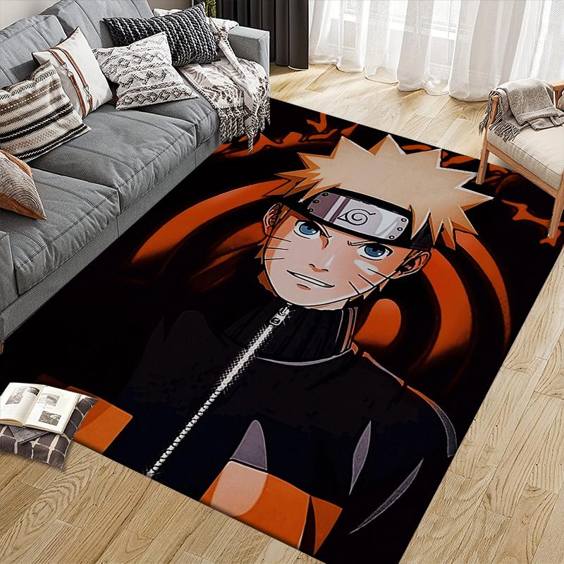 Cartoon Naruto Square Area Rug, Non-Slip Floor Mat for Decor, Perfect Gift for Naruto Fans