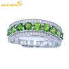 925 Sterling Silver 3MM Natual Diopside Gemstone Rings for Women Engagement Cocktail Party Fine Jewelry Gift