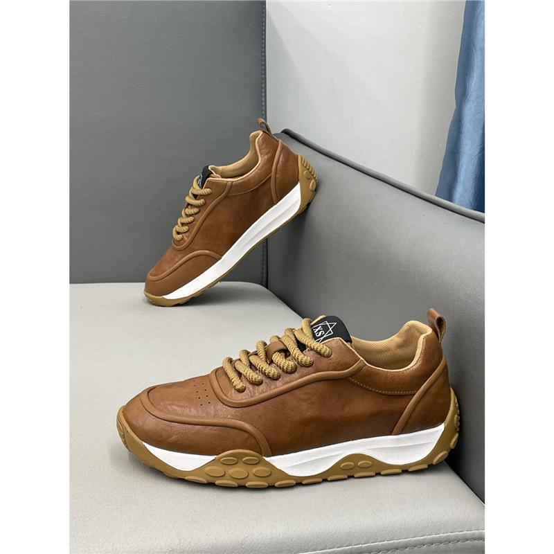 Осенние новые модные кожаные дышащие туфли на мягкой подошве спортивные и повседневные туфли xs