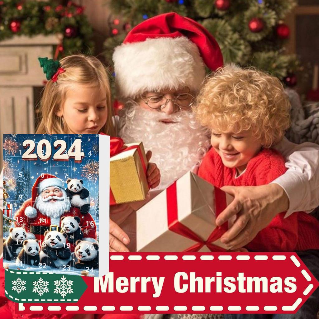 Panda Holiday Countdown Calendar Featuring 24 Acrylic Backpack Charms For Christmas Celebration