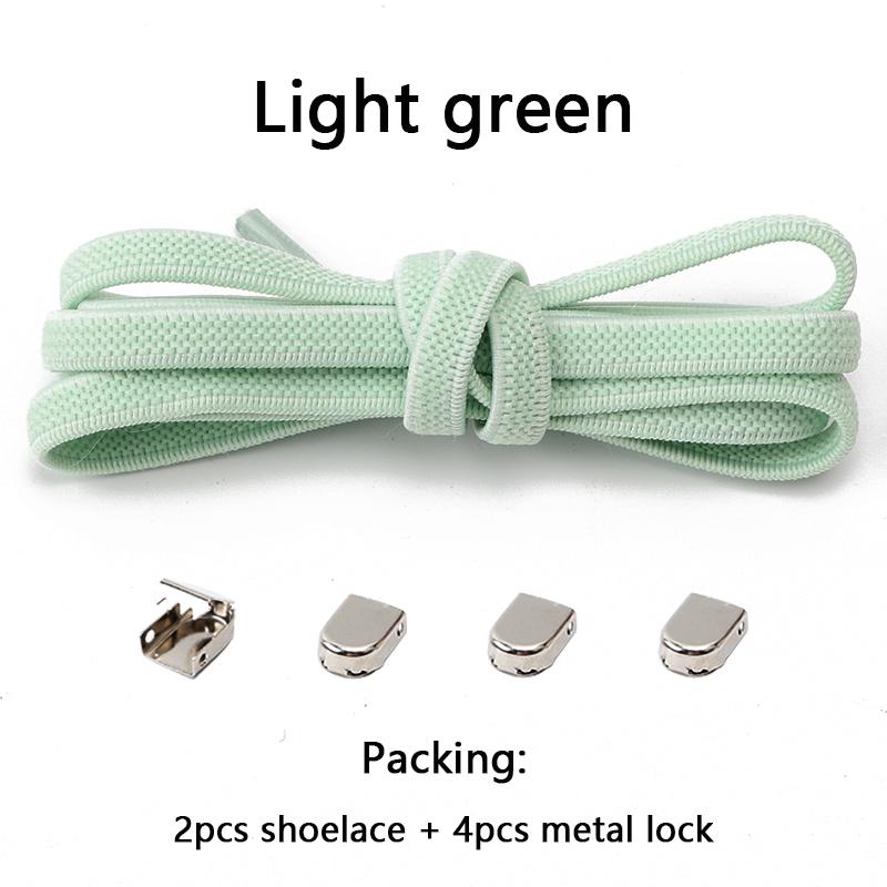 NO.8 4Pcs Metal Buckles No Tie Shoelaces Elastic for Sneakers One Size Fits All Adult Kids Quick Laces Lazy Sport Rubber Shoestrings